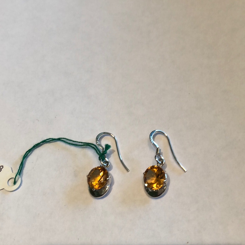 Silver and Citrine drop earrings